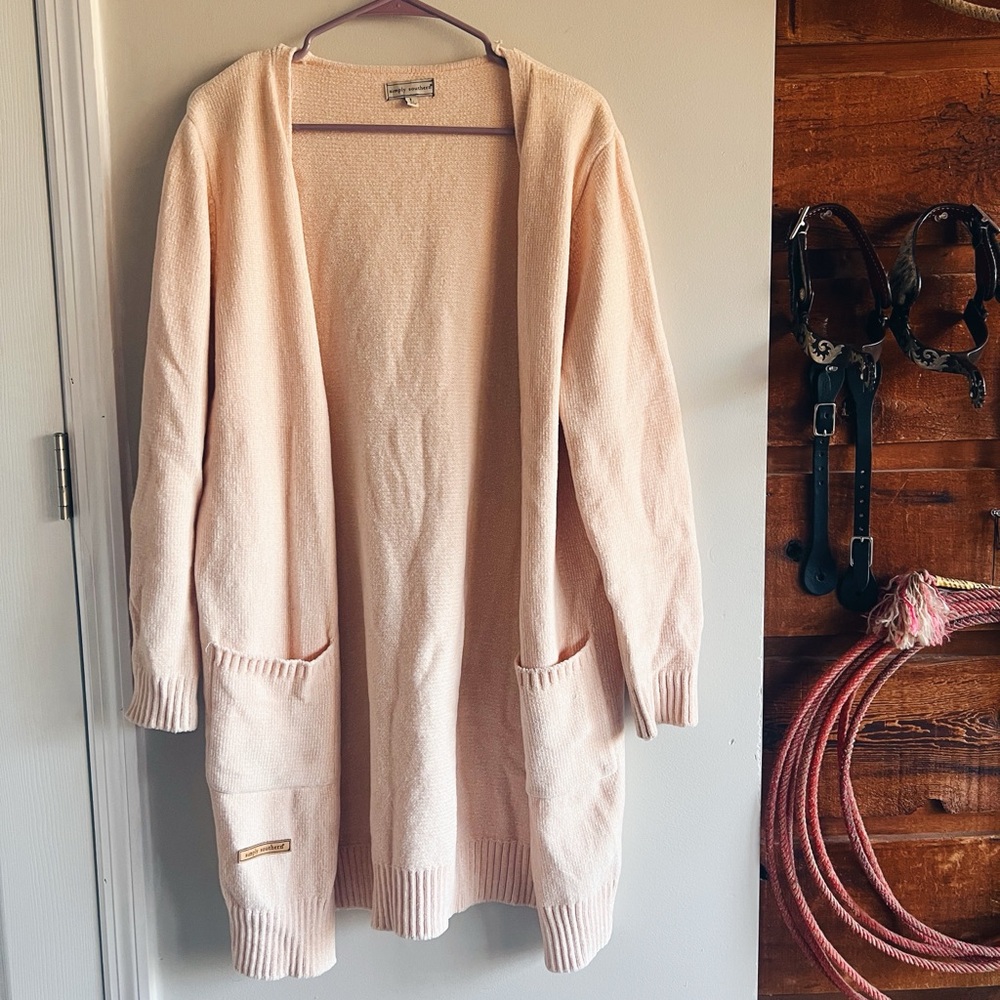 Simply Southern Light Pink Open Front Cardigan